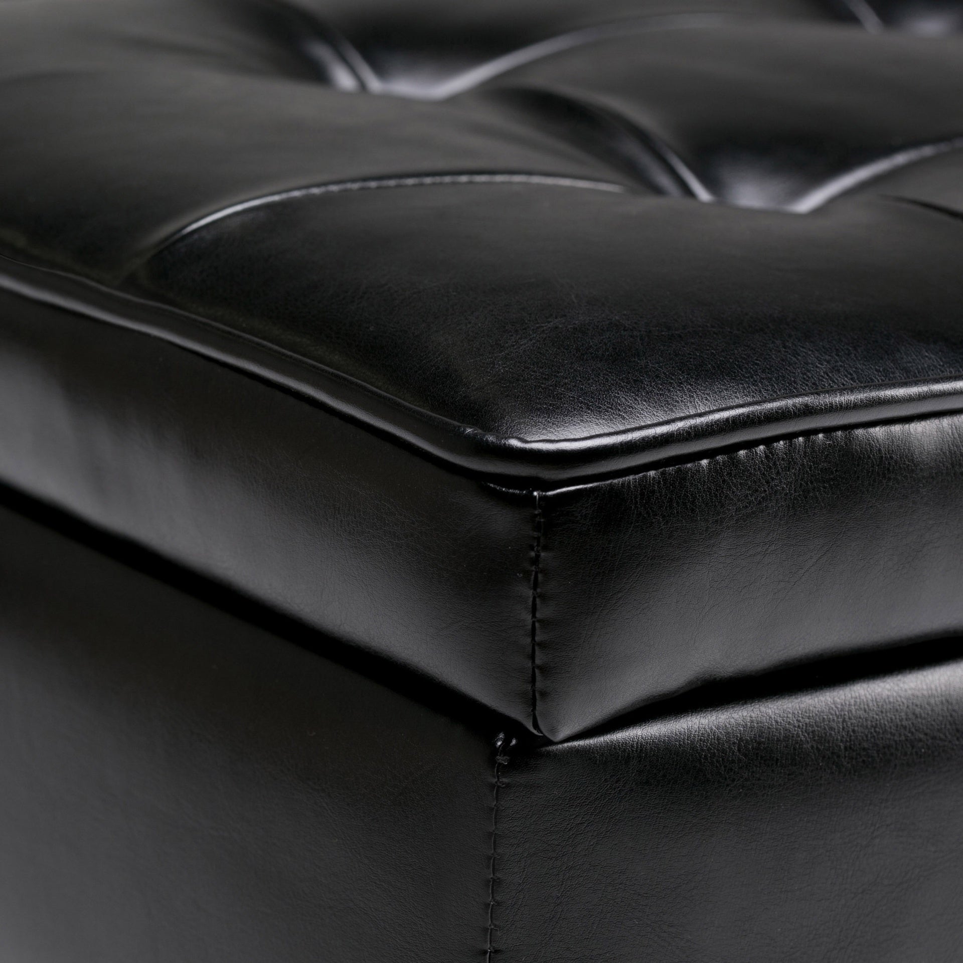 Cosmopolitan - Storage Ottoman Bench with Open Bottom - Midnight Black