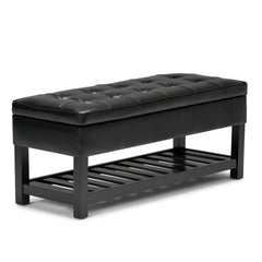Cosmopolitan - Storage Ottoman Bench with Open Bottom - Midnight Black