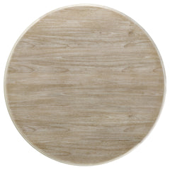 Verdugo White Washed Round Dining Table with Pedestal Base