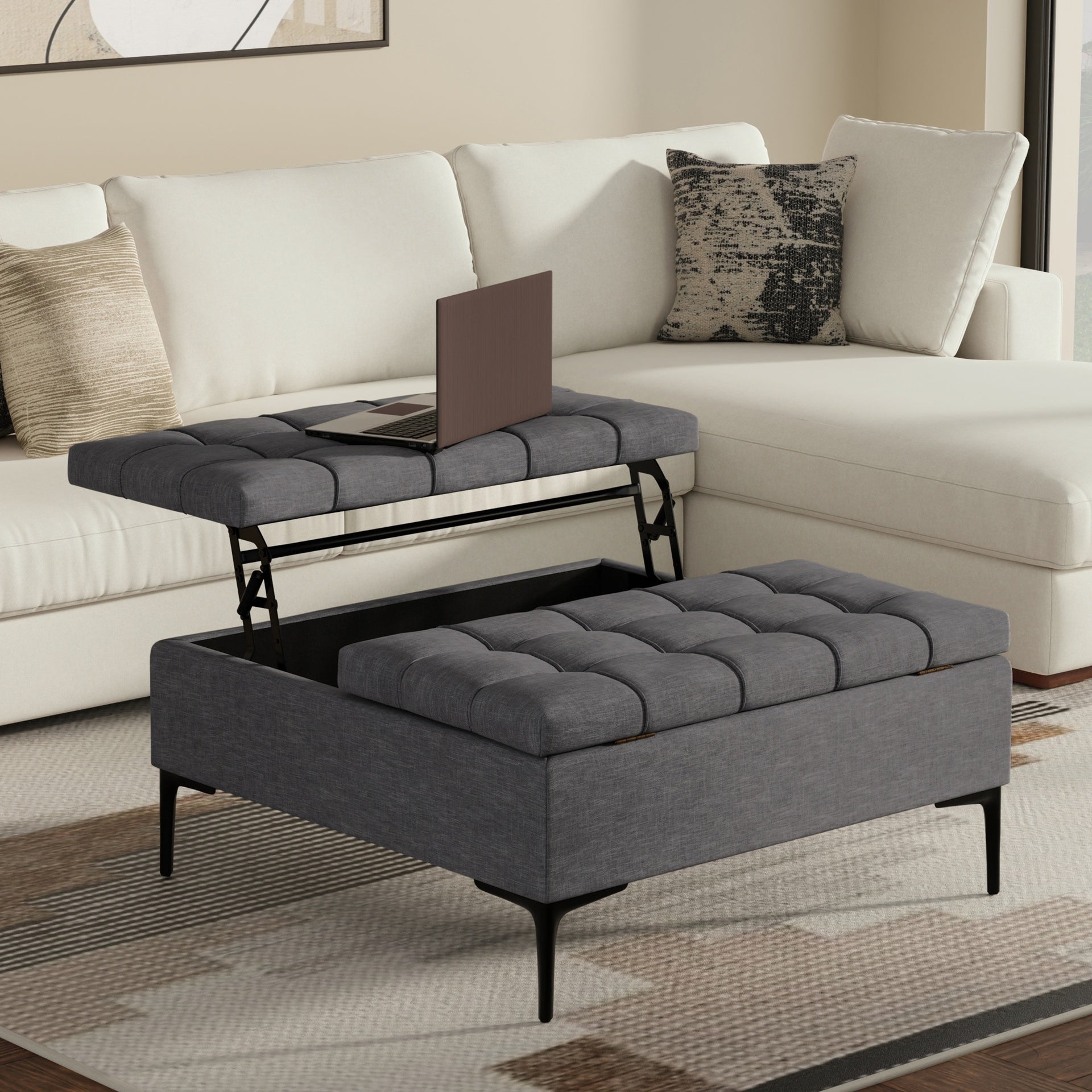 Laura Lift Top Storage Ottoman