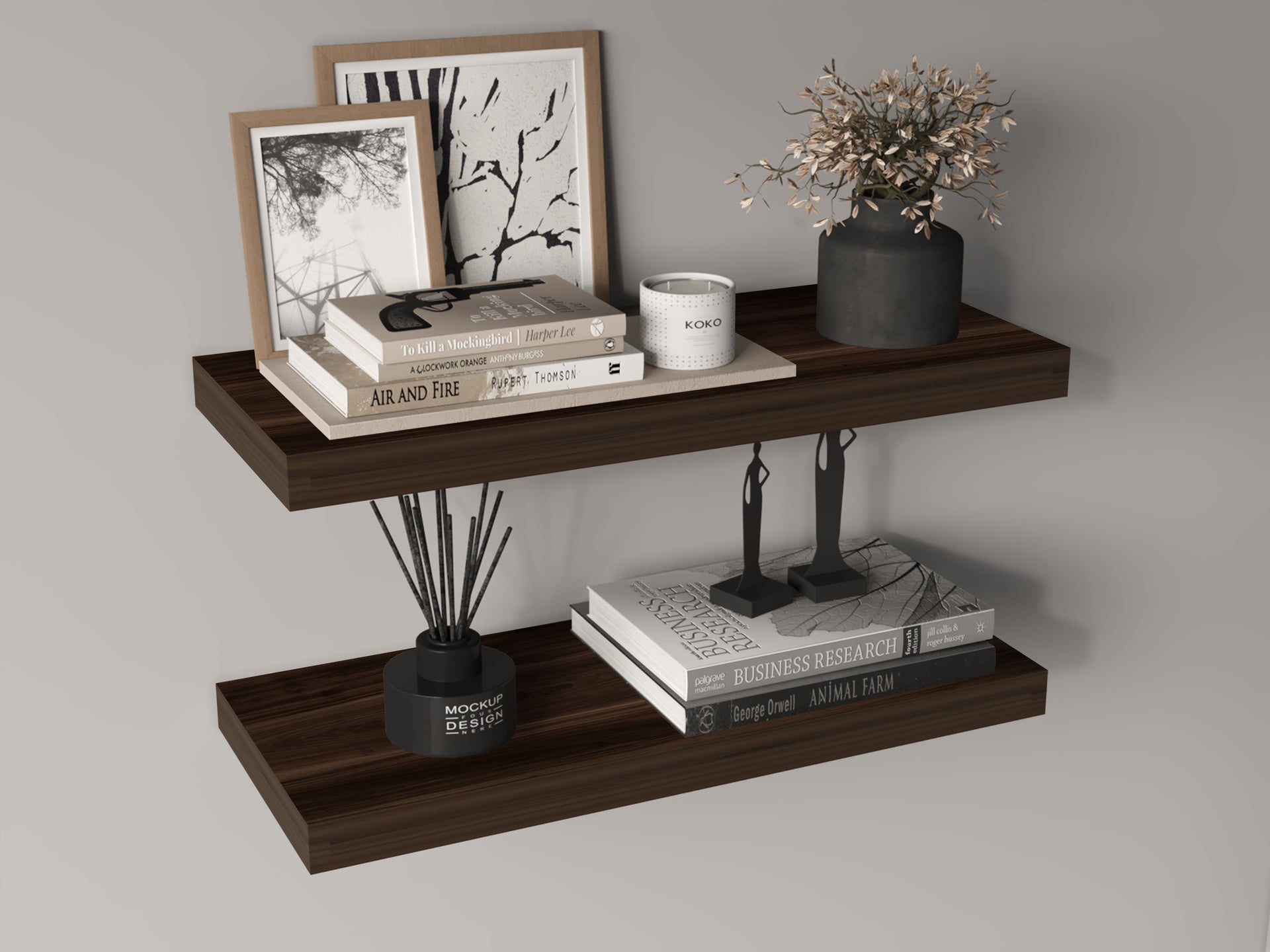 Ecco 31.5" Wide Floating Shelves Set Of 2, Shelves For Wall Decor For Bedroom, Bathroom Storage Shelves, Book Shelves For Living Room