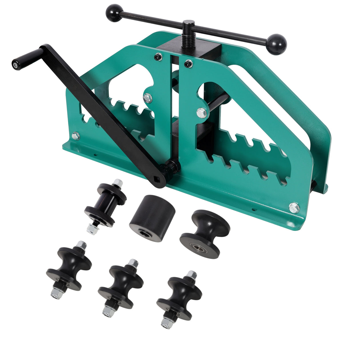 Tube Roller Bender with 6pcs Dies,Pipe Rolling Machine, Pipe Bending Tool for Square, Round Tube, Green color