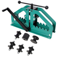 Tube Roller Bender with 6pcs Dies,Pipe Rolling Machine, Pipe Bending Tool for Square, Round Tube, Green color