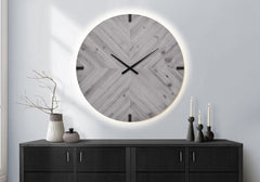 Clocks, 30" Round, Large Oversized, Wall Clock, Grey, Contemporary, Modern