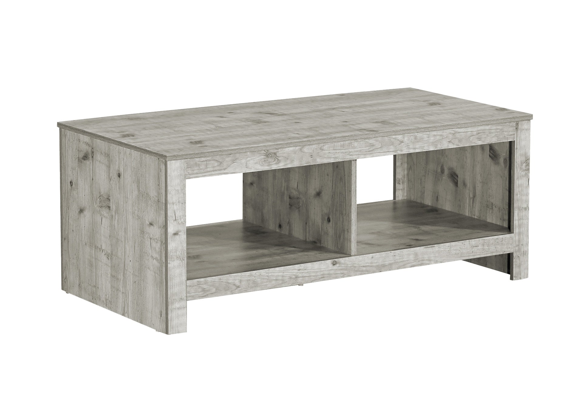 Coffee Table, 44"l, Cocktail, Rectangular, Living Room, Rustique Grey Laminate, Transitional