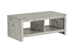 Coffee Table, 44"l, Cocktail, Rectangular, Living Room, Rustique Grey Laminate, Transitional