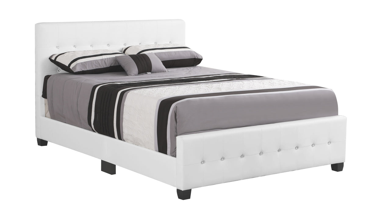 Transitional Full Bed With Crisp White Elegance