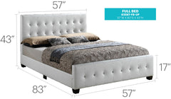 Transitional Full Bed With Crisp White Elegance