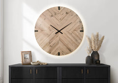 Clocks, 30" Round, Large Oversized, Wall Clock, Brown, Contemporary, Modern