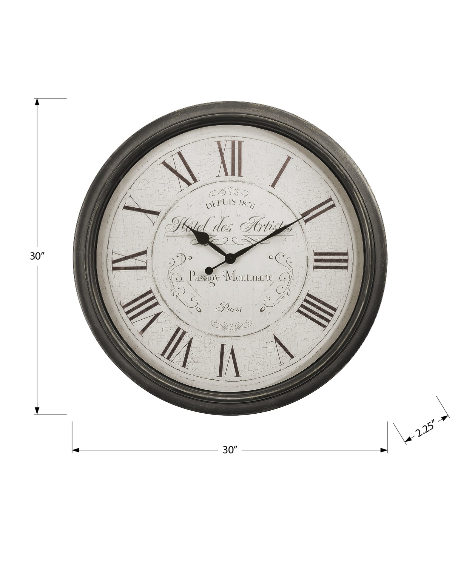 Clocks, 30" Round, Large Oversized, Wall Clock, Brown, Transitional