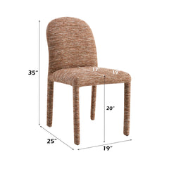 Lidi Brown Chenille Side Chair (Set of 2)