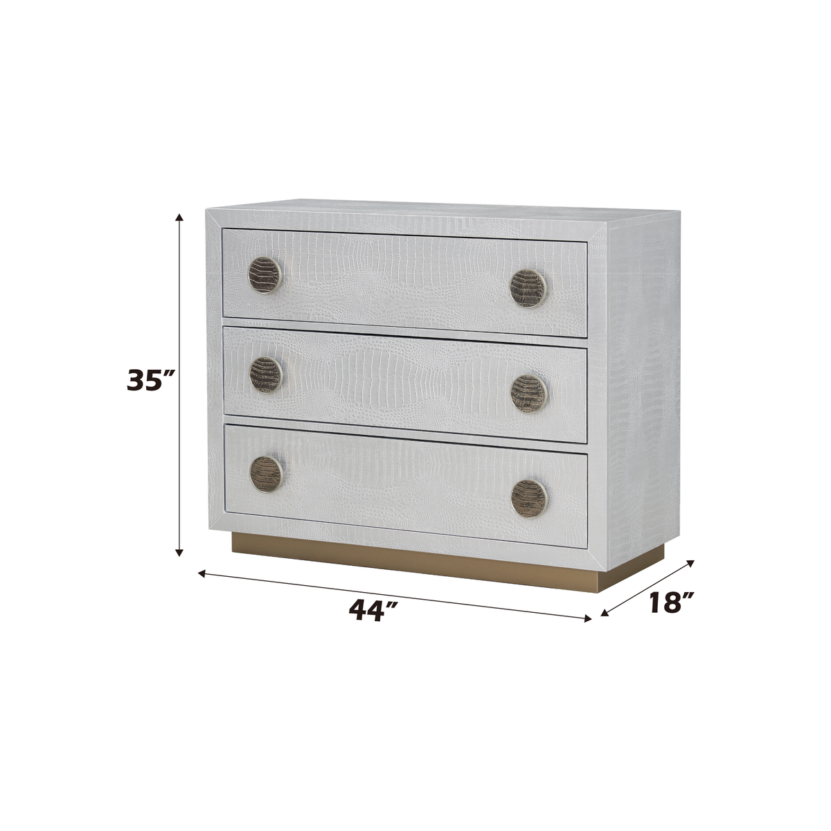 Anpu Silver Faux Crocodile Skin Finish Console Cabinet
