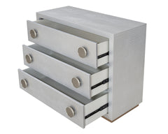 Anpu Silver Faux Crocodile Skin Finish Console Cabinet