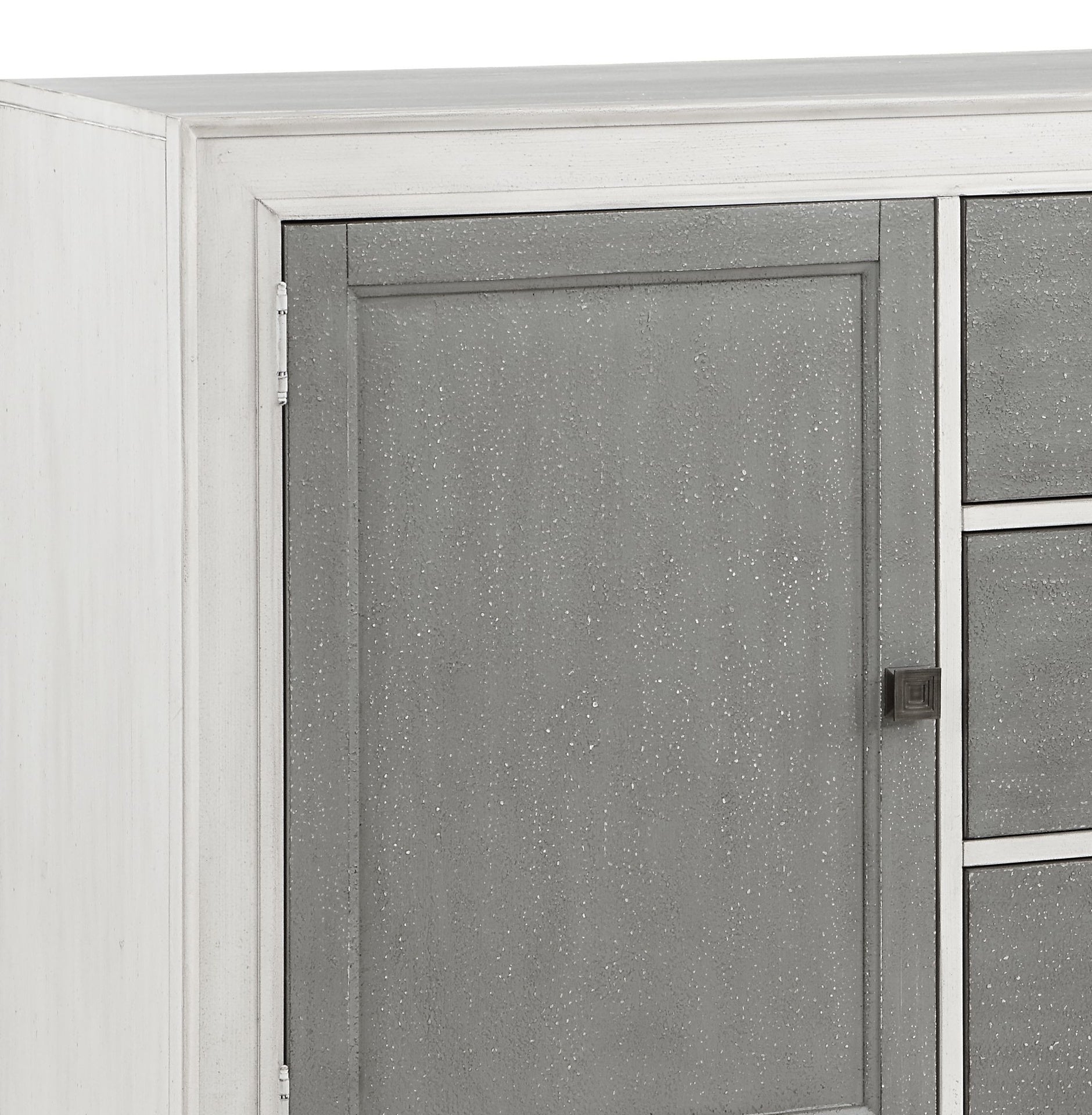 Katia Rustic Gray & Weathered White Finish Server