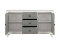 Katia Rustic Gray & Weathered White Finish Server