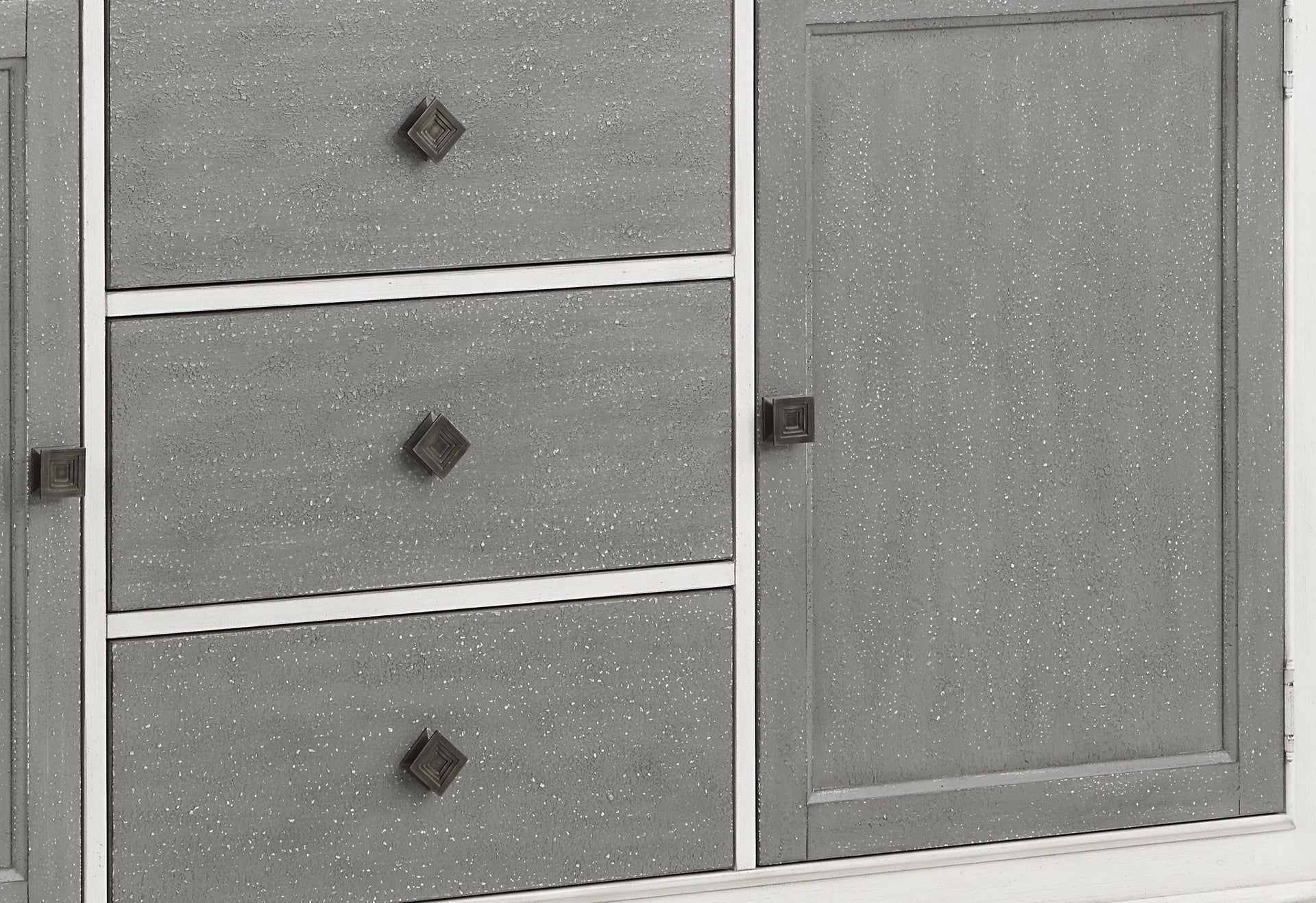Katia Rustic Gray & Weathered White Finish Server