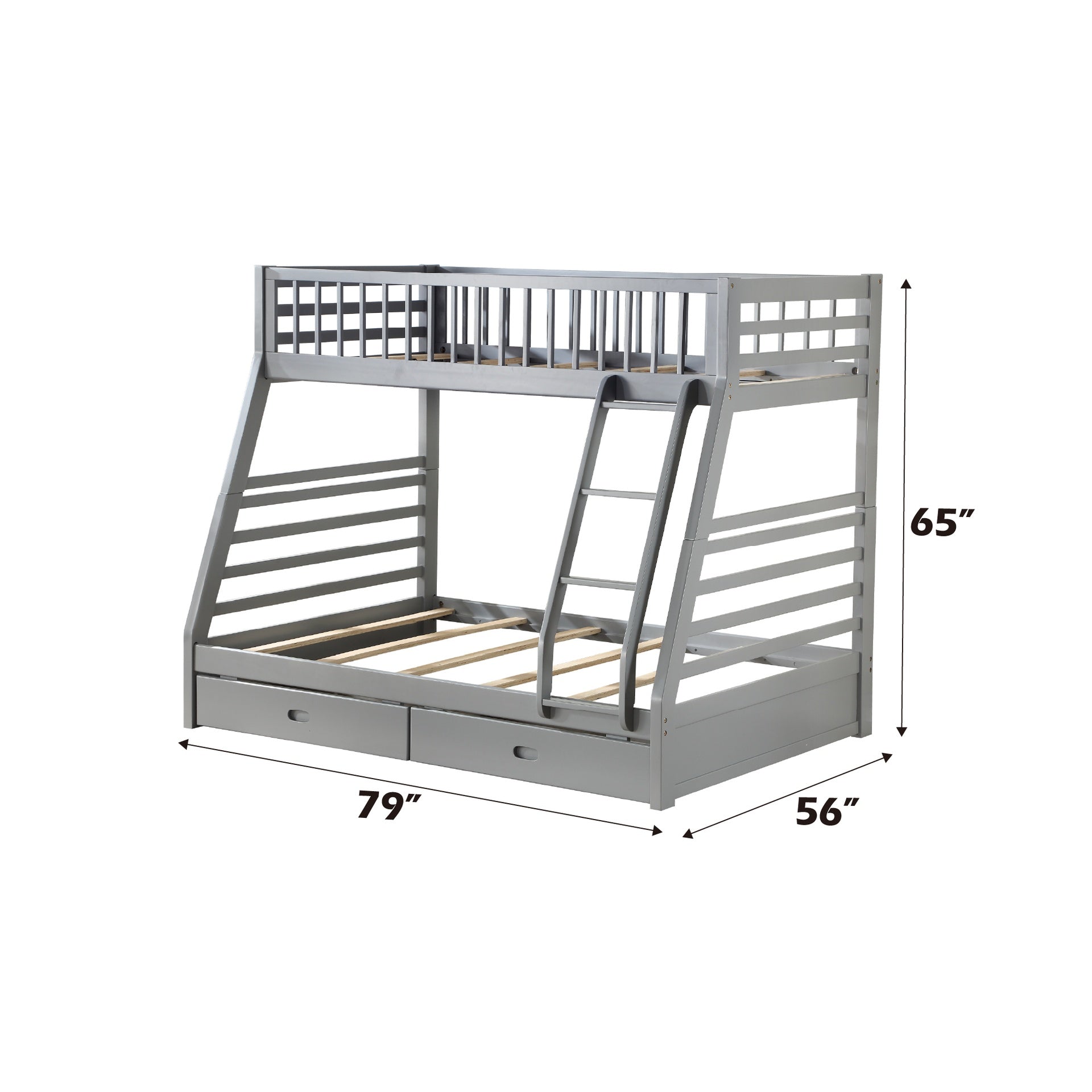 Jason Gray Finish Twin/Full Bunk Bed W/Storage