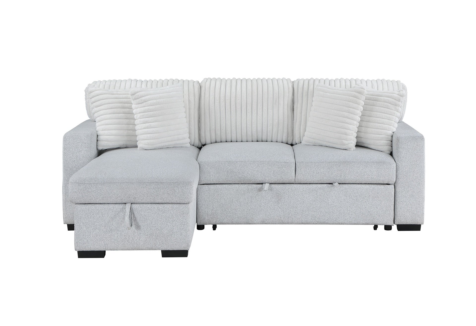 FORD LIGHT GREY/WHITE REVERSIBLE PULL OUT SOFA BED