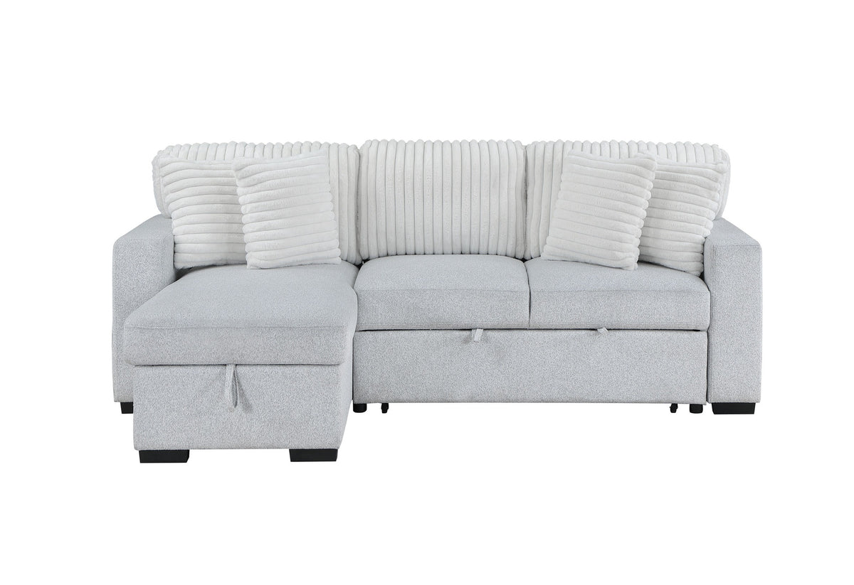 FORD LIGHT GREY/WHITE REVERSIBLE PULL OUT SOFA BED