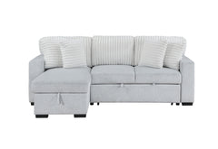 FORD LIGHT GREY/WHITE REVERSIBLE PULL OUT SOFA BED