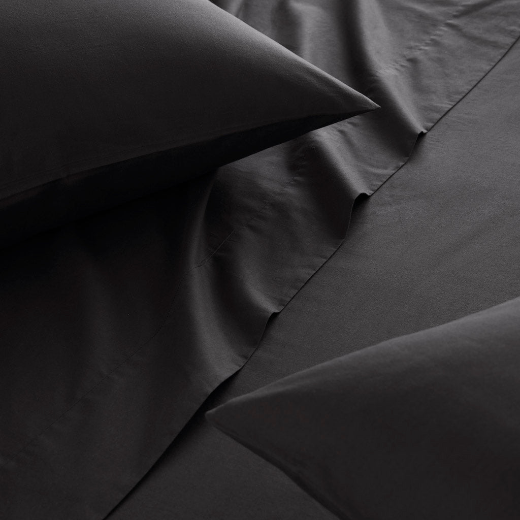 4-Piece King 100% Cotton Solid Sheet Set