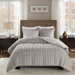 Full/Queen Faux Fur Comforter Mini Set