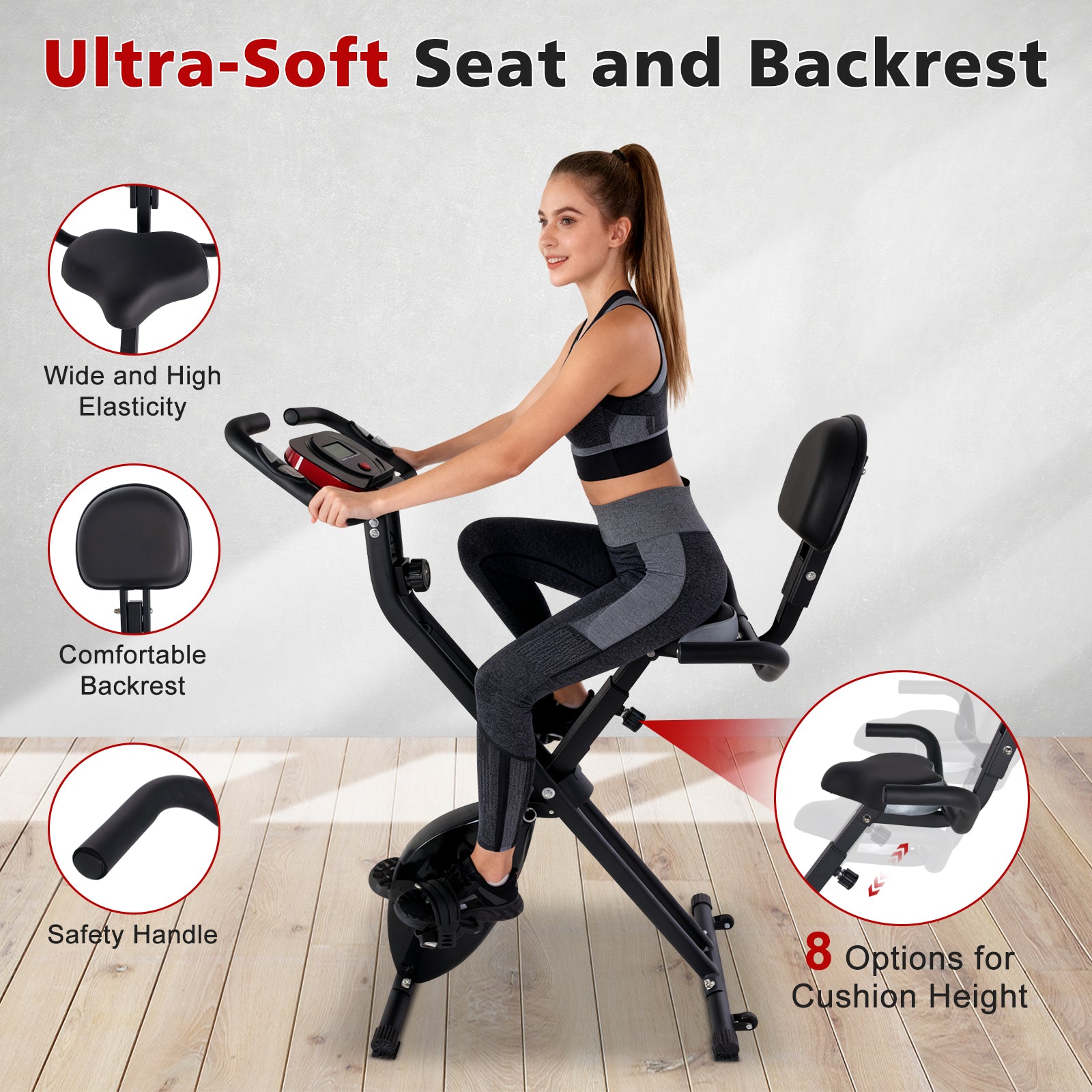X Bike Foldable Stationary Bike, Folding Upright Exercise Bike for Home