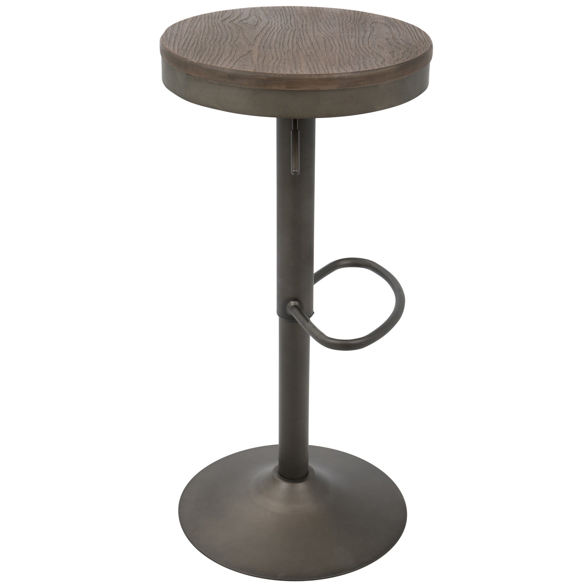 Dakota Industrial Adjustable Barstool in Antique and Brown by LumiSource - Set of 2