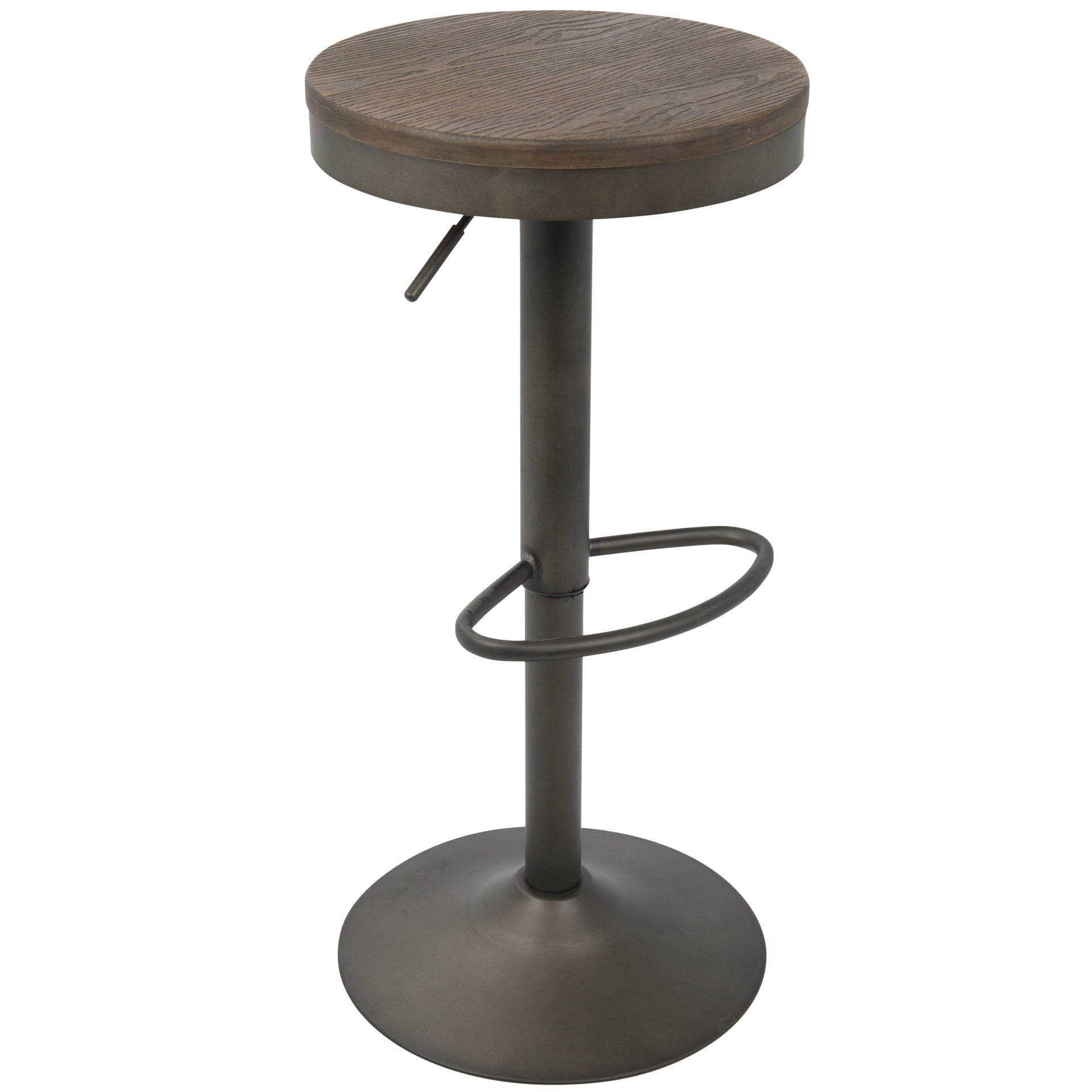 Dakota Industrial Adjustable Barstool in Antique and Brown by LumiSource - Set of 2