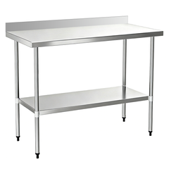 24" x 48" 18-Gauge Stainless Steel Commercial Work Table with 4" Backsplash and Undershelf