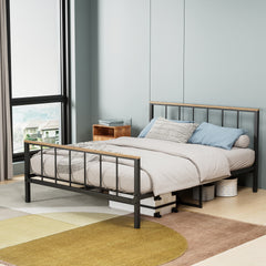 Metal Platform Bed Frame with Headboard and Footboard, Sturdy Metal Frame, Under Bed Storage, No Box Spring Needed, Full Size