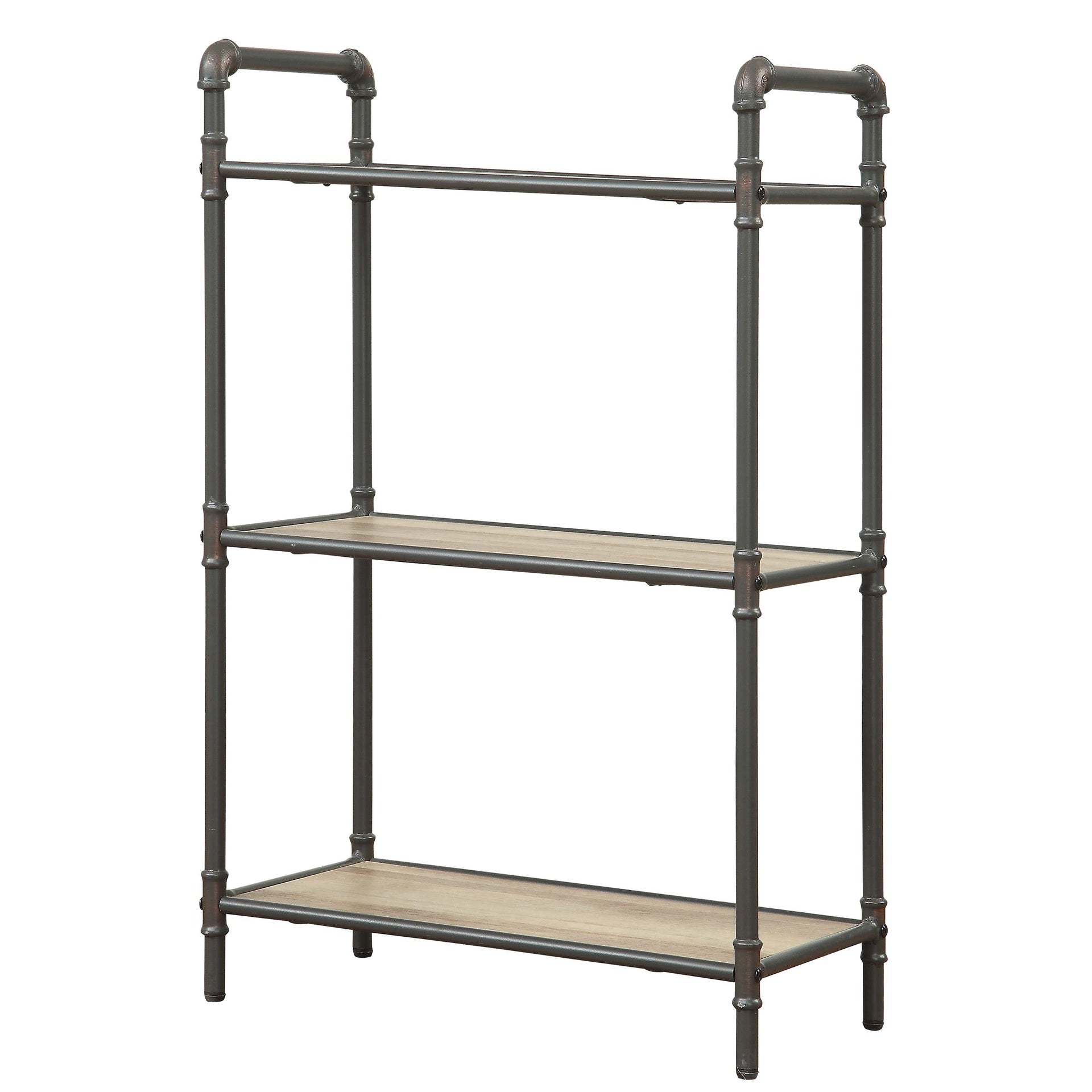 Antique Oak and Sandy Grey 3-tier Bookcase