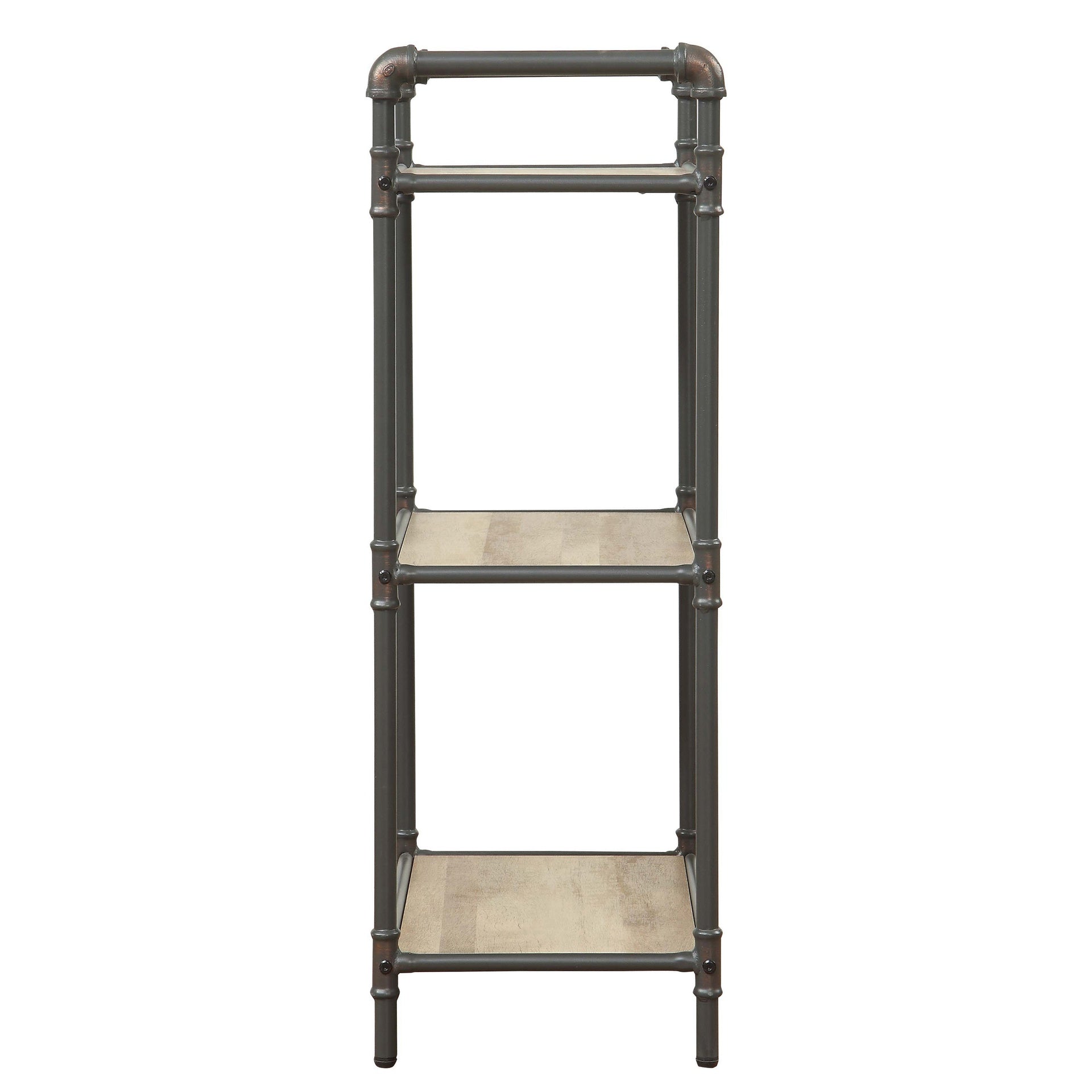 Antique Oak and Sandy Grey 3-tier Bookcase