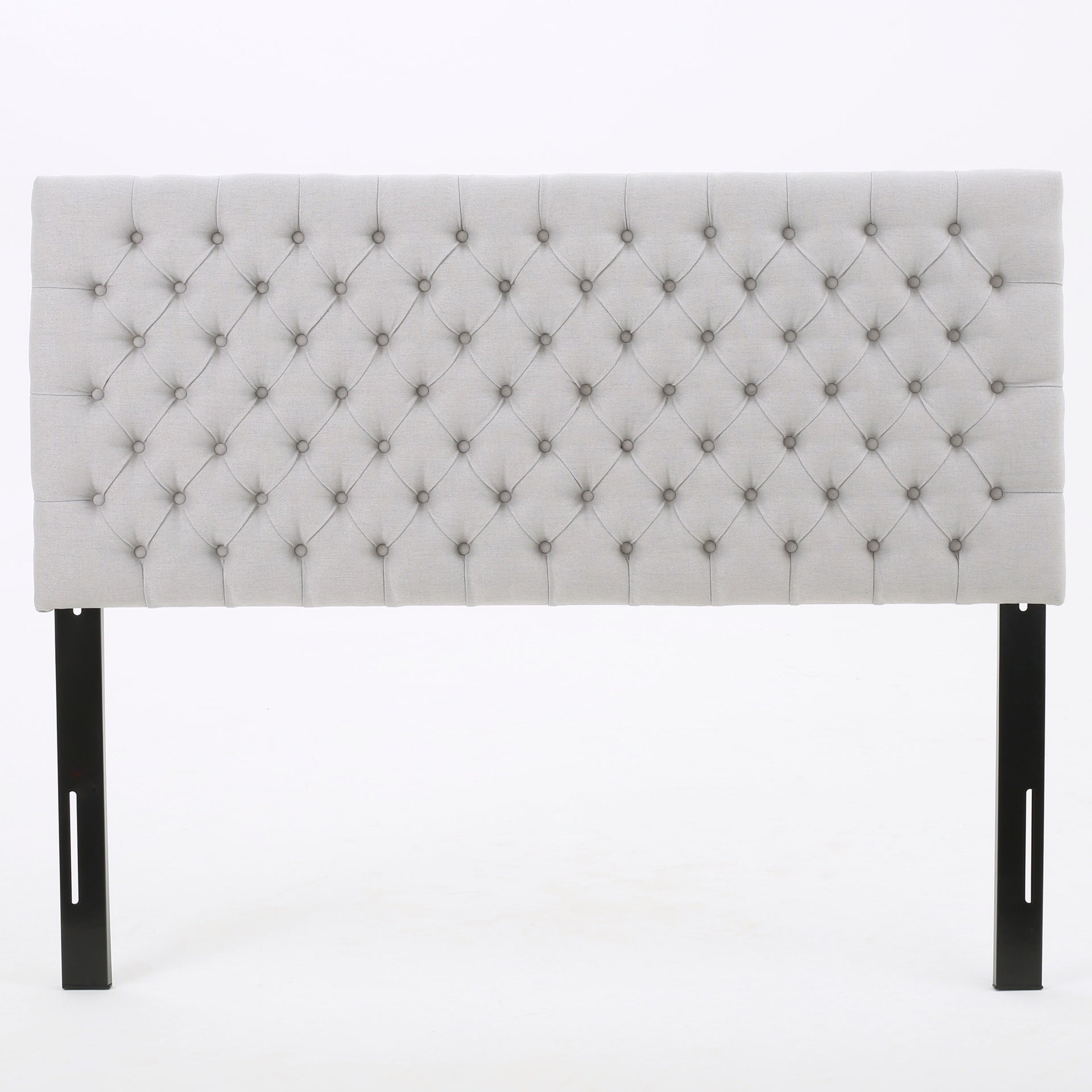 Tufted Upholstered Queen Size Bed Headboard in Modern Button Design, Adjustable Solid Wood Head Board, Solid Wood Head Board with Durable Metal Legs in Bedroom