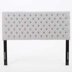 Tufted Upholstered Queen Size Bed Headboard in Modern Button Design, Adjustable Solid Wood Head Board, Solid Wood Head Board with Durable Metal Legs in Bedroom