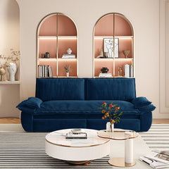 73.2"Queen Pull Out Sofa Bed,3-in-1 Convertible Sleeper Sofa,Multi-Functional Velvet Loveseat Bed,Blue (Old sku:W1885S00124/W1885S00199/W1885S00232)