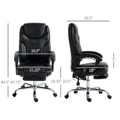 Massage Office Chair,PU Leather Heated Reclining Computer Chair with Footrest