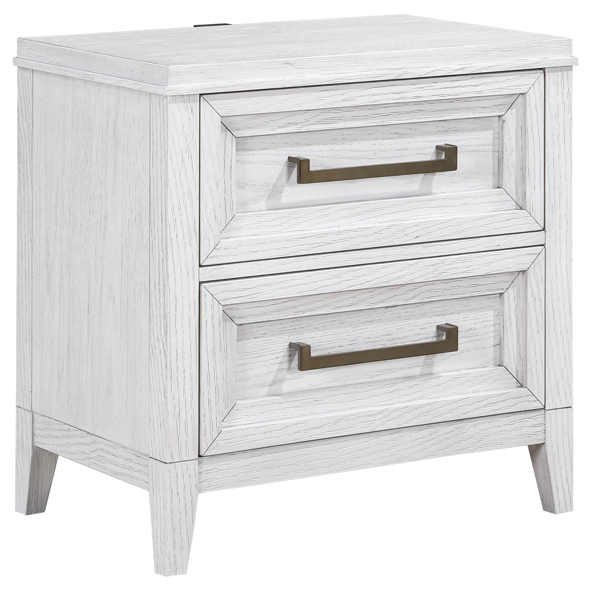 Avril Distressed White 2-drawer Nightstand Bedside Table