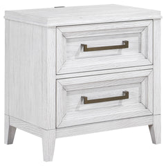 Avril Distressed White 2-drawer Nightstand Bedside Table