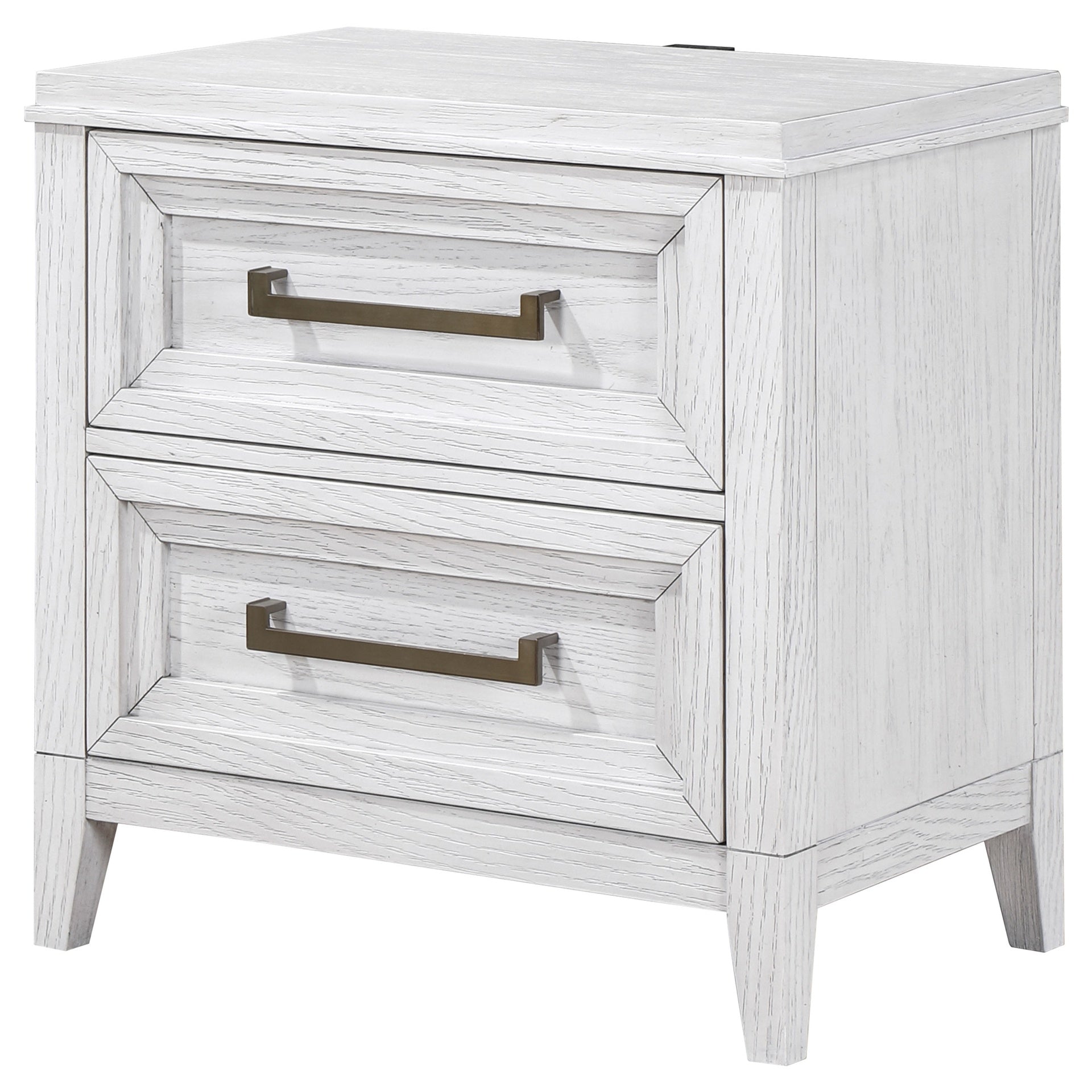 Avril Distressed White 2-drawer Nightstand Bedside Table