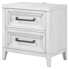 Avril Distressed White 2-drawer Nightstand Bedside Table