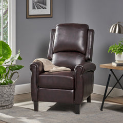 Fabric Recliner Chair Mid-Century Modern Recliner Pushback Single Recliner Sofa with Thicker Seat Cushion Tufted Upholstered Sofa with Wooden leg for Living Room Bedroom