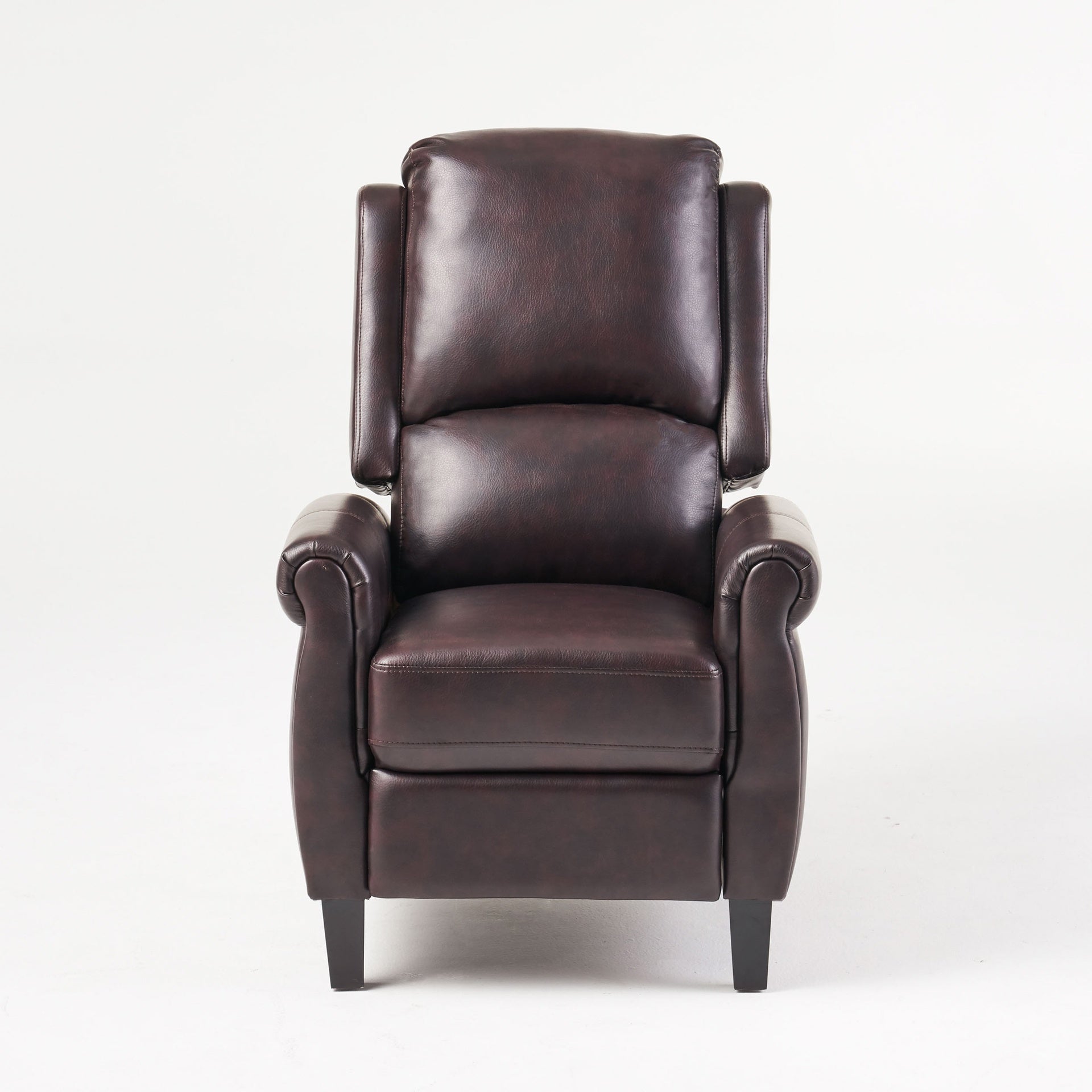 Fabric Recliner Chair Mid-Century Modern Recliner Pushback Single Recliner Sofa with Thicker Seat Cushion Tufted Upholstered Sofa with Wooden leg for Living Room Bedroom