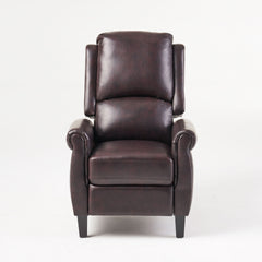 Fabric Recliner Chair Mid-Century Modern Recliner Pushback Single Recliner Sofa with Thicker Seat Cushion Tufted Upholstered Sofa with Wooden leg for Living Room Bedroom