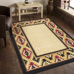 Tribes GC_YLS4007 Cream 2 ft. x 3 ft. Southwest Area Rug