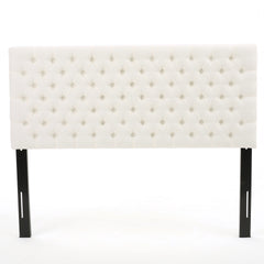 Tufted Upholstered Queen Size Bed Headboard in Modern Button Design, Adjustable Solid Wood Head Board, Solid Wood Head Board with Durable Metal Legs in Bedroom