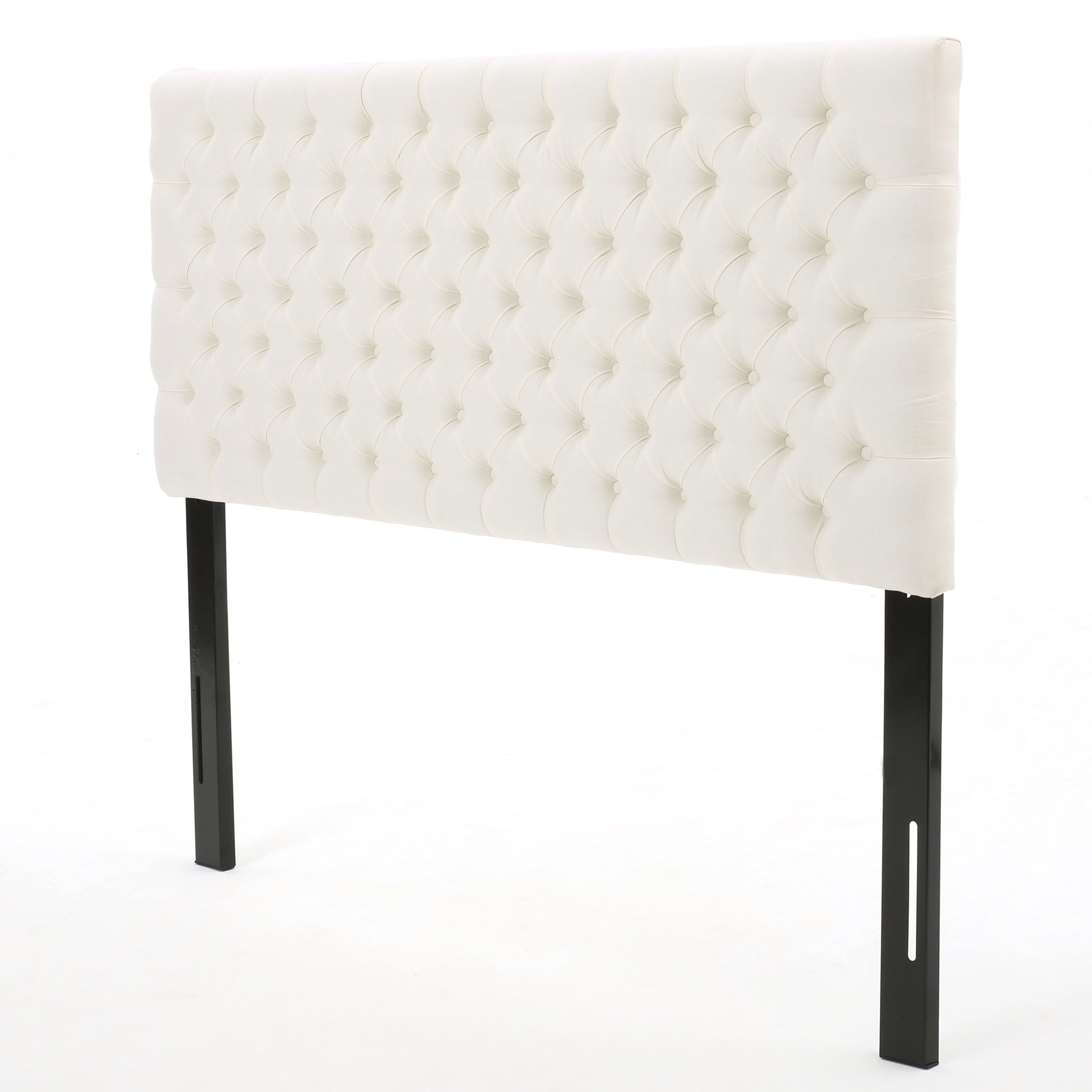 Tufted Upholstered Queen Size Bed Headboard in Modern Button Design, Adjustable Solid Wood Head Board, Solid Wood Head Board with Durable Metal Legs in Bedroom