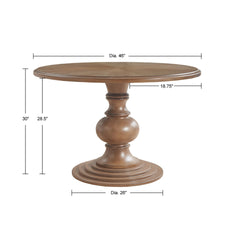 46" Round Pedestal Dining Table Reclaimed Walnut 46" Dia.