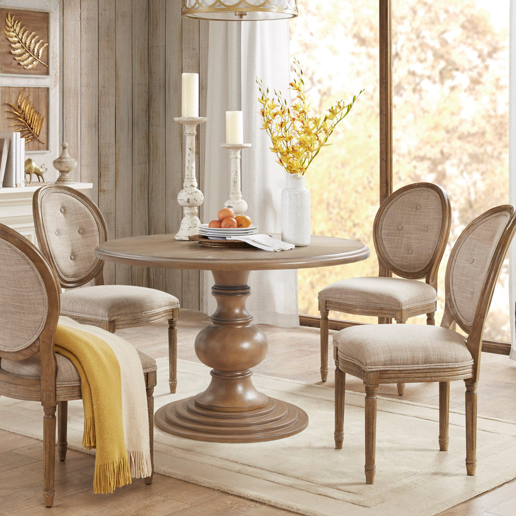 46" Round Pedestal Dining Table Reclaimed Walnut 46" Dia.