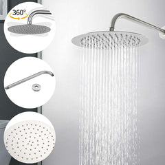 10" Brushed Nickle Roud Rain Shower head and Handheld Shower Head Set